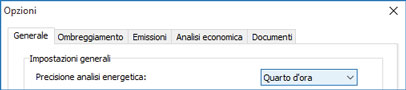 Opzioni di analisi dei consumi