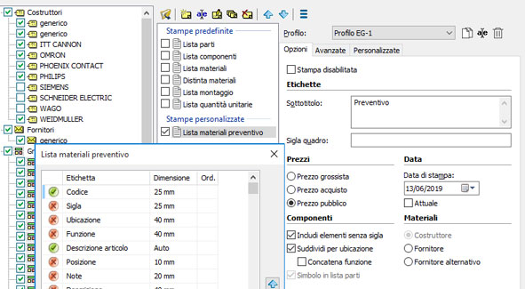 Personalizzazione profili di stampa
